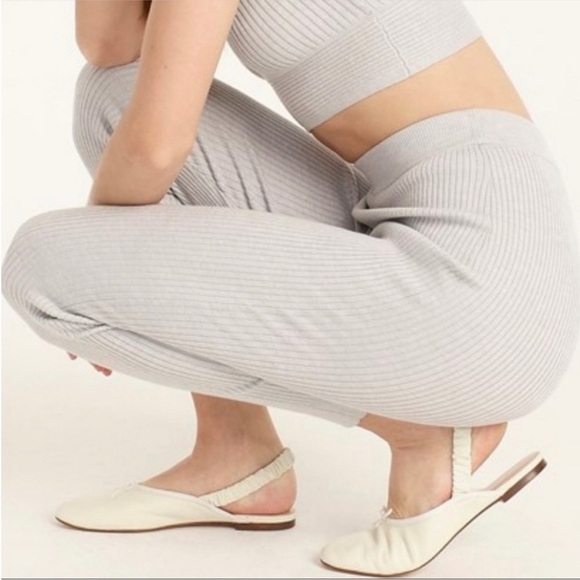 J. Crew Ribbed Ankle High Waisted Pants Leggings Athleisure Tight Loungewear S - Picture 3 of 13